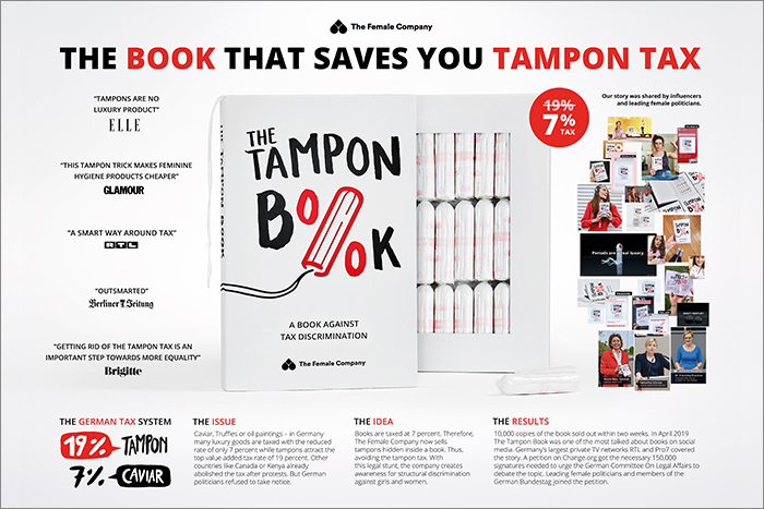 2019年PR部門グランプリ「Tampon Book」(掲載許諾:Female Company)
