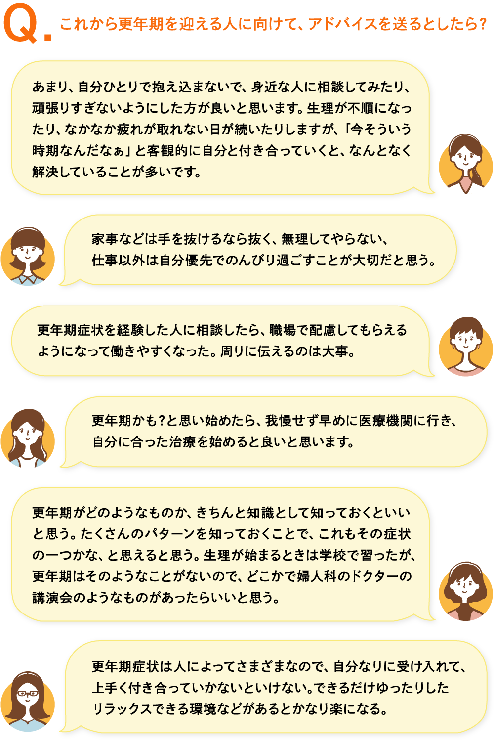 これから更年期を迎える世代へのアドバイス