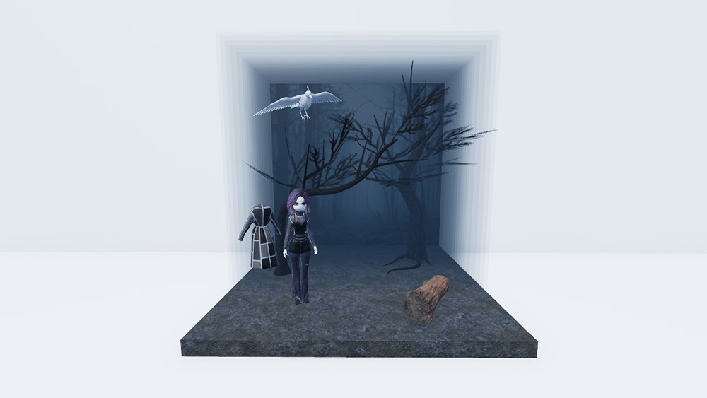 21人がそれぞれMy Brandの世界観に沿った「ブース」をRoblox内につくり、そこで服を販売している。