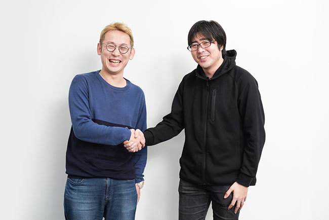 DJSでコンテンツプロデューサーを務めるindiの金永振氏(左)と、同じく企画・脚本を手掛ける電通のプランナー・多々良樹氏