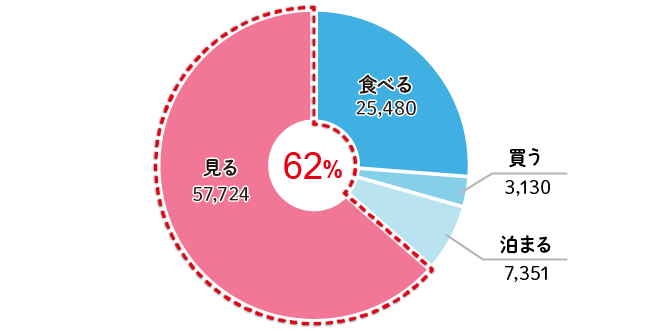 中国人の北海道観光における“見る”の投稿割合
