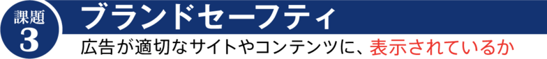  課題③「ブランドセーフティ」 広告が適切なサイトやコンテンツに、表示されているか 