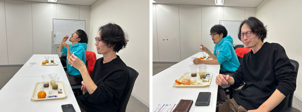 「思ってた味と違う!」を体験するラボメンバーたちの様子