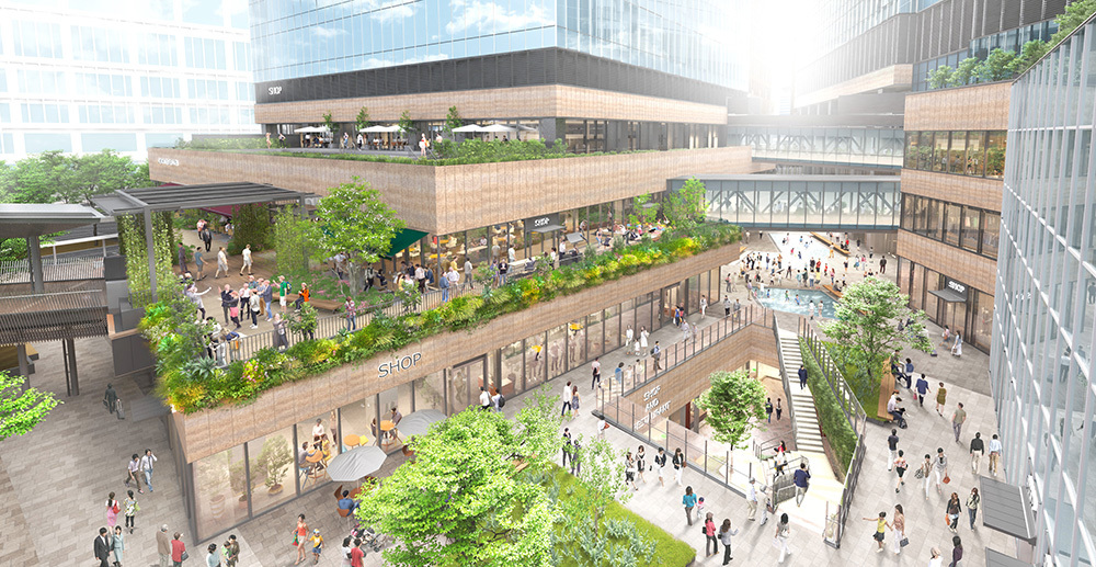 南街区賃貸棟低層部 提供:グラングリーン大阪開発事業者