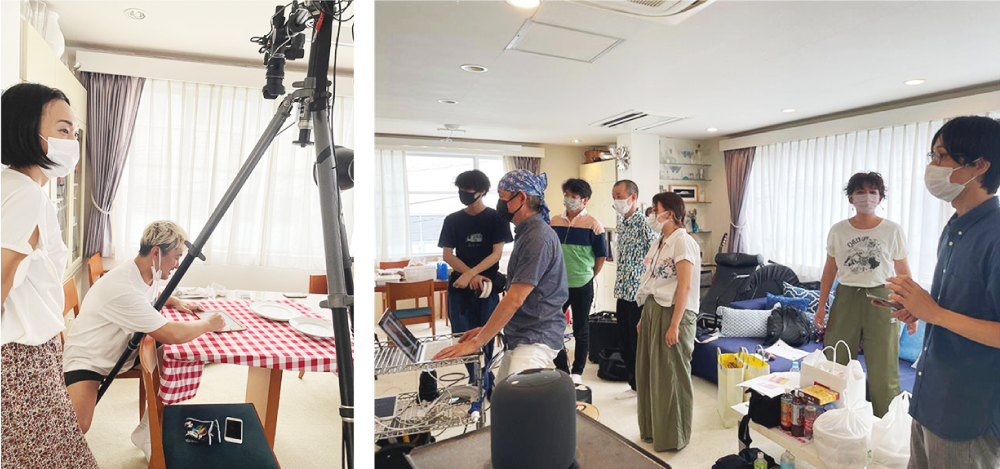 本の中で使用する写真を撮影する様子