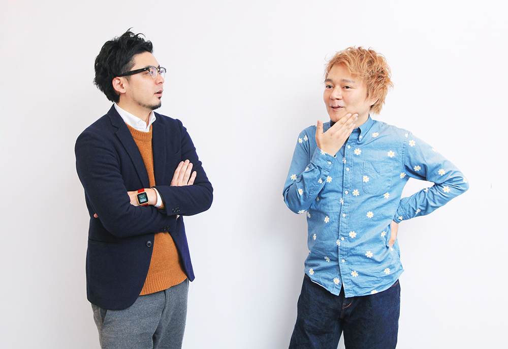(左から)イノラボの阿部元貴さん、デイリーポータルZの林雄司編集長