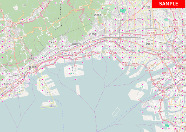 10km(1km)メッシュ別の滞在ユーザー数を集計・分析できます。