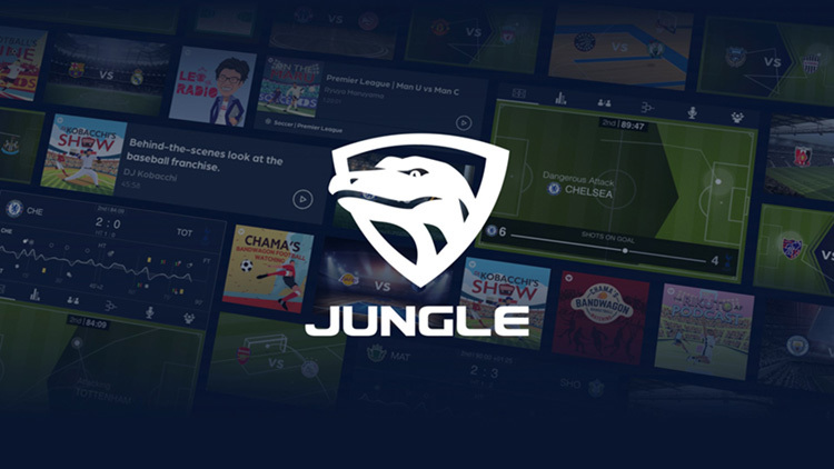 「eジャングル」は、動画で試合を見ながら「次のプレイ」や「試合の勝敗」の予測で他のユーザーと競い合う「インプレイゲーム」が楽しめる、ファンアクティベートのサービス。自分も試合に参加しているような気持ちで展開を見守る、新しい観戦体験だ。