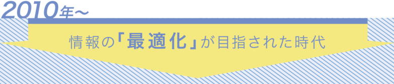 2015年~2010年~ 情報の「最適化」が目指された時代