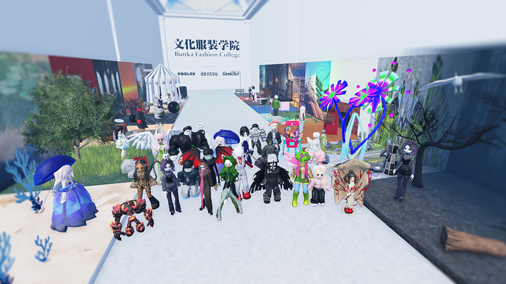 Roblox内に設けられた、文化服装学院卒業制作のバーチャル空間。