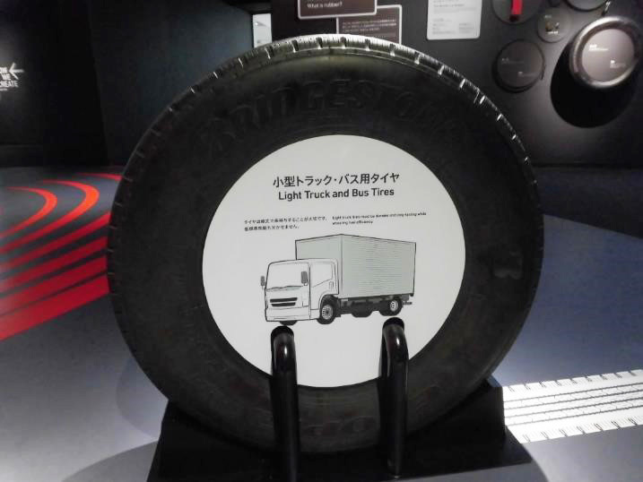 クイズに使用されているタイヤの裏側(筆者撮影)